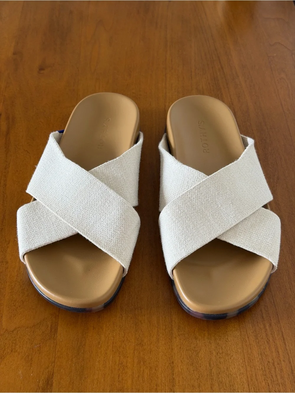 ✨Rothy's Weekend Slide Sandals in Oat 8 / New✨ - Picture 5 of 11